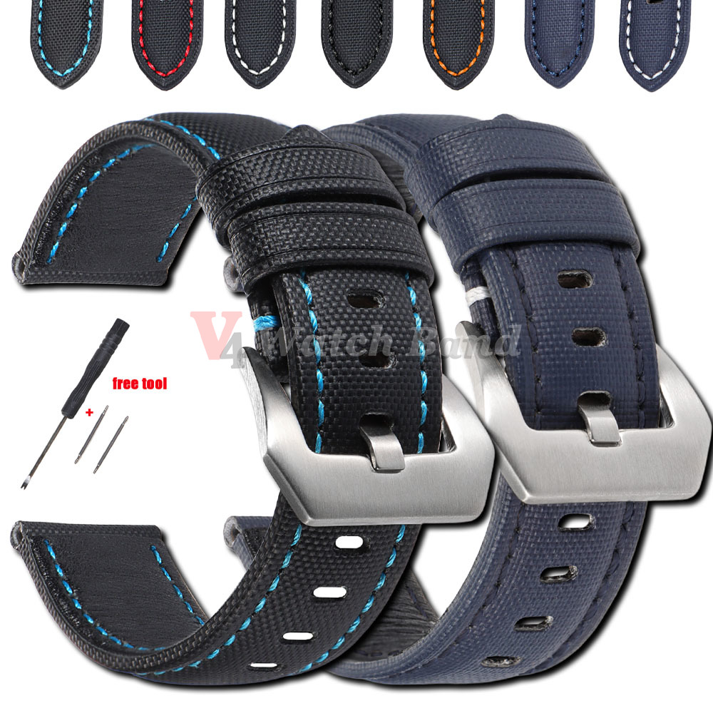 Canvas Strap Watch - Sailcloth Nylon Watch Strap 20mm 22mm