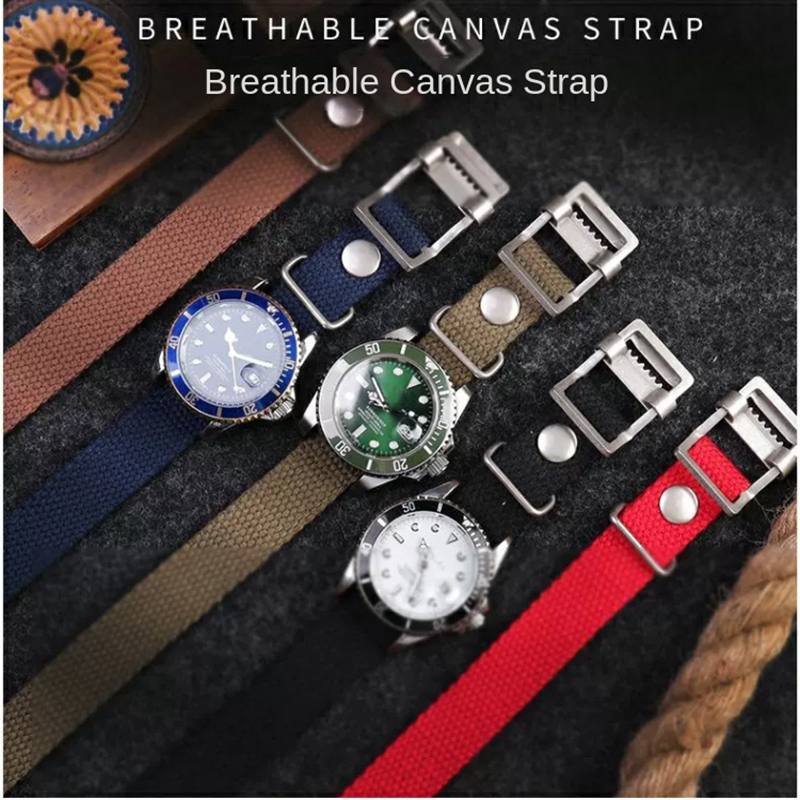 20mm 22mm 19mm 21mm High quali - Canvas Strap Watch 评论和价格