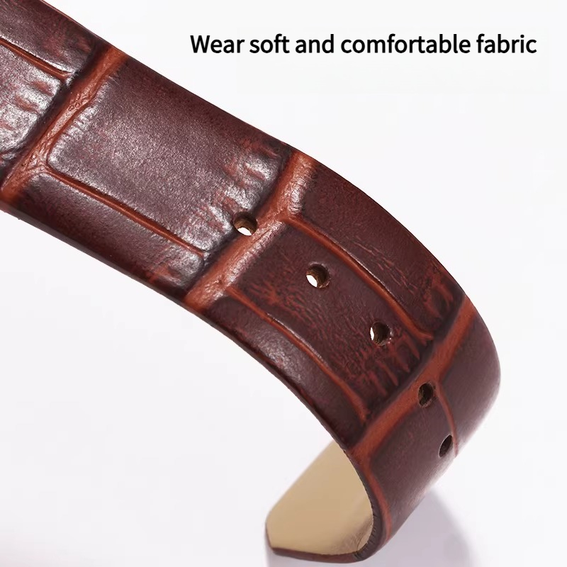 Curved leather watch strap wom - Omega Watch Constellation 评论和价格