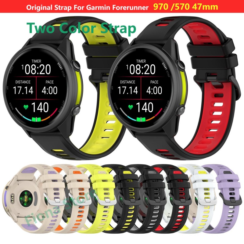 22mm Bicolor Strap For Garmin  - Silicone Watch Band 22Mm 评论和价格