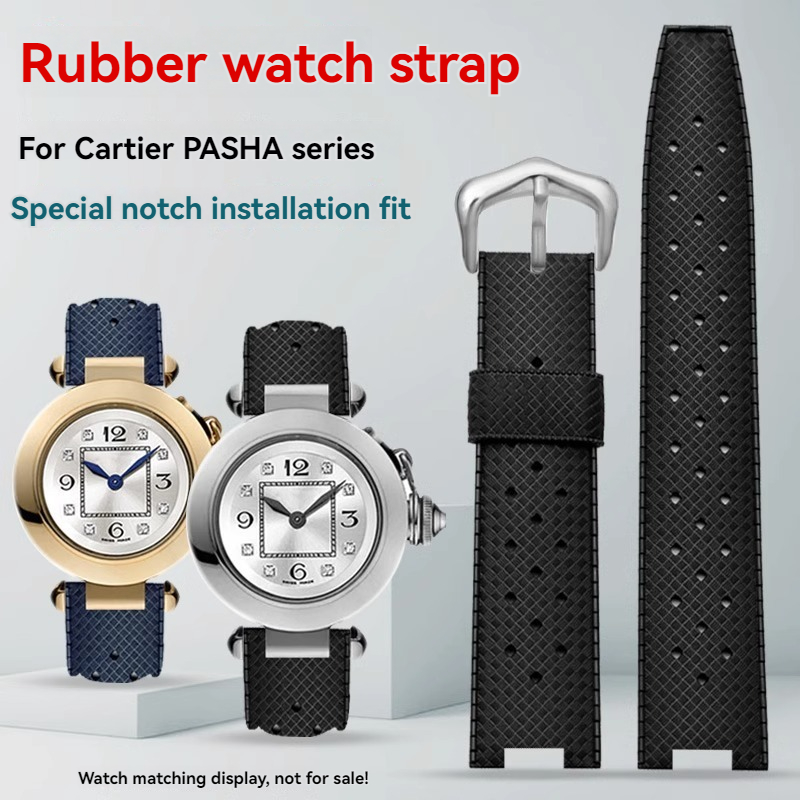 Rubber Men's Watch Strap for C - Cartier Watch Tank 评论和价格