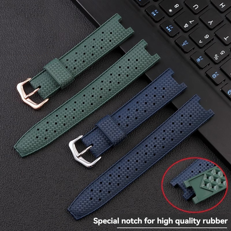 Rubber Men's Watch Strap for C - Cartier Watch Tank 评论和价格