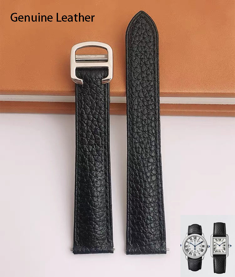 Genuine Leather Watch Strap Su - Cartier Watch Tank 评论和价格