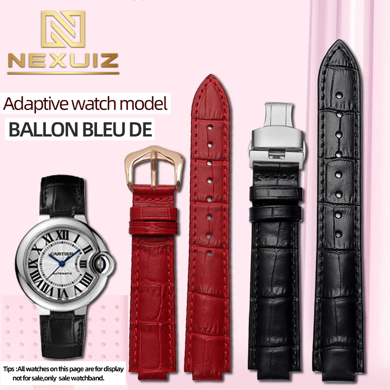 Leather Watch Band For  BALLON - Cartier Watch Ballon Bleu 评论和价格