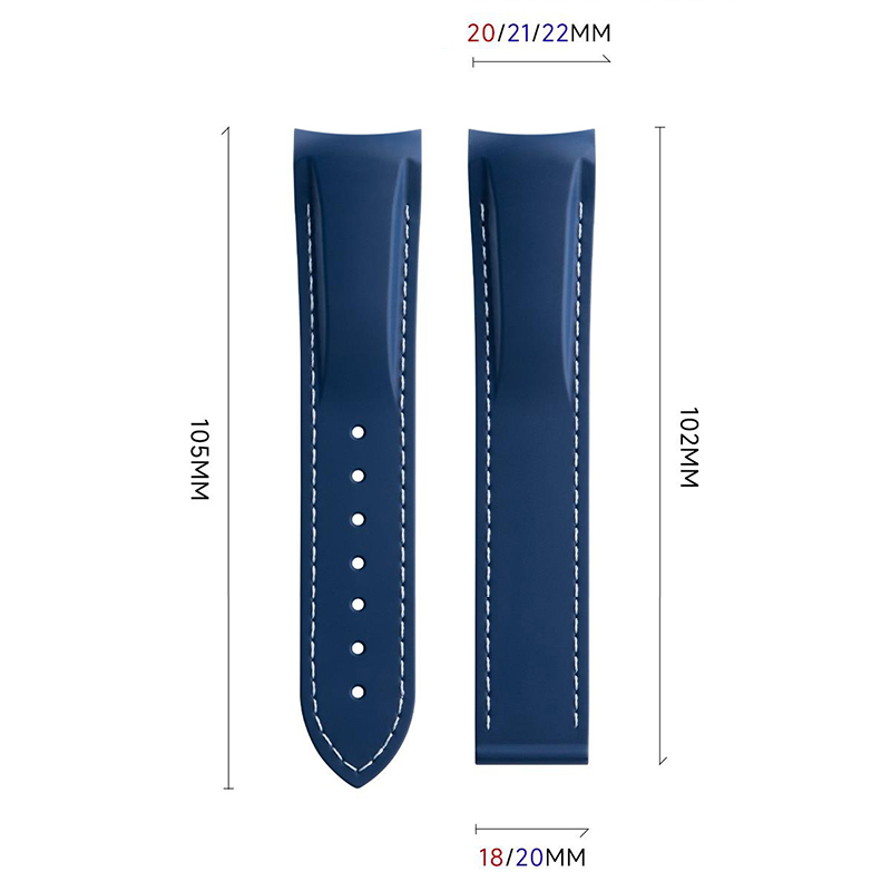 Curved End Rubber Silicone Wat - Omega Watch Seamaster 评论和价格